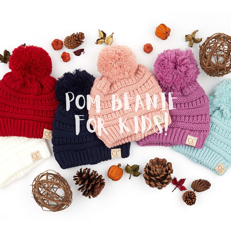 C.C Kids Beanie Ages 2-5 Warm Chunky Thick Stretchy Knit