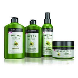 John Frieda Detox & Repair Masque for Dry, Stressed & Damaged Hair with Avocado Oil and Green Tea, 250 ml