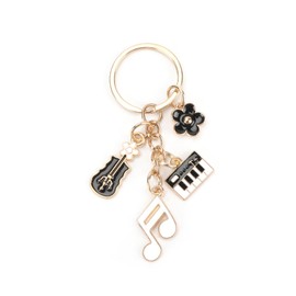 Tranbath Keyring with Creative Piano Note Design, Birthday Gift for Women or Colleagues, Small Friendship Gifts and Courage Gift, Gift for Good Friend, black, S