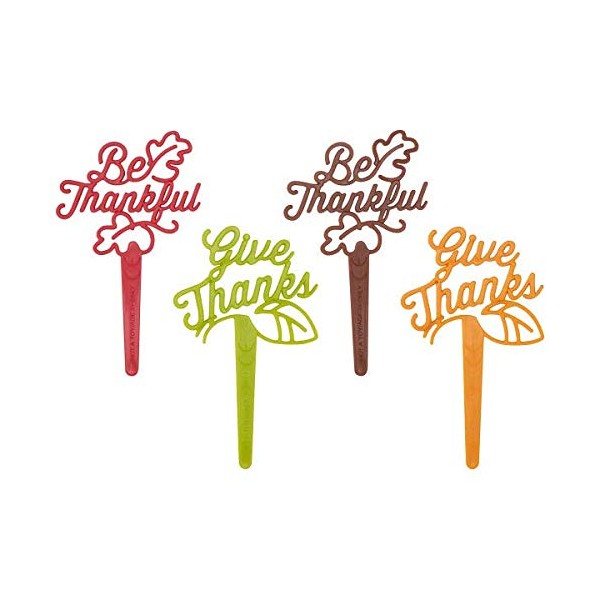 Palillos para cupcakes con texto en inglés"Be Thankful Give Thanks - Thanksgiving", 24 unidades