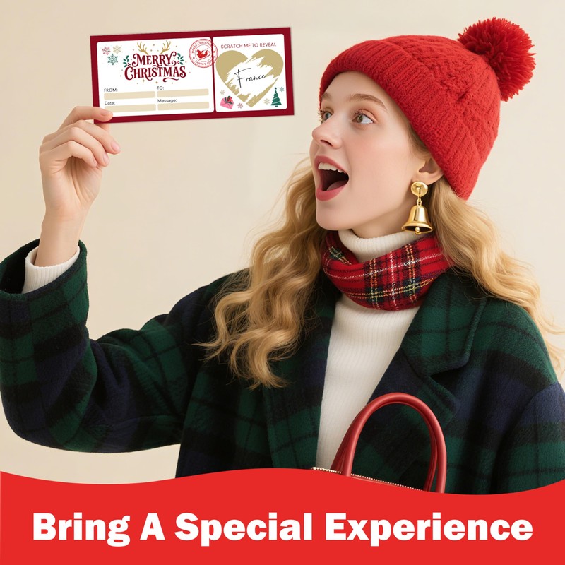 GYNNCRIO Christmas Boarding Pass Gifts Tickets, Fake Scratch-Off Plane Tickets,