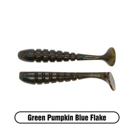 The Swammer 4” (6 pack) - Color: Green Pumpkin/Blue Flake