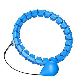 Plus Size Silent Weighted Hula Infinity Fitness Detachable Hoops 65-Inch 32 Knot  Smart Noiseless for Women 2-in-1 Waist and Home Workout Equipment - Color: 32K - Blue