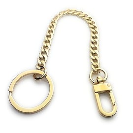NEXT FASHION Bag Charm Curb (9mm) Gold Purse Chain For Accessorizing - GoldLargeClasp#1
