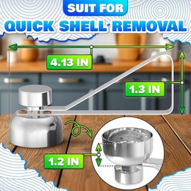 Egg Cracker Tool for  Eggs - Stainless Steel Egg Shell Opener Tool with  Design, Adjustable Effort, Durable Build, Easy-to-Use for Soft-Boiled Eggs, Suited for Preparing Custards and Cakes - Colour: Stainless Steel