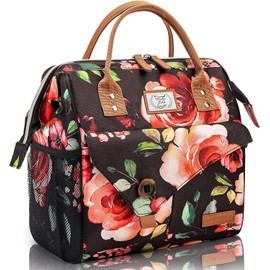 Lekesky Lunch Bags for Women Insulated Lunch Box for Women, Leakproof Lunch Kit Wide Open Food Container Cooler Bag for Work,Picnic,Floral