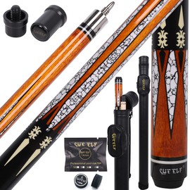 CUEELF Pool Cue Stick,Low Deflection Shaft Billiard Cue Sticks with 1X1 Hard Case,Professional Billiards Ques Sticks with 13mm Tips,19.5-20 oz Pool Stick Set