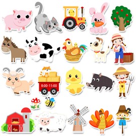 21 calcomanías de gel para ventanas de animales de granja, para niños, animales de granja, ventanas, adhesivos de gel gruesos, para niños y adultos, aula, hogar, cuarto de bebé, avión, suministros para fiestas de cumpleaños, decoración (granja)