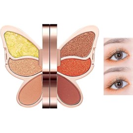 Eyeshadow Palette, Eyeshadow Mini Multi Palette, Eye Palette, 6 Colors, Everyday Butterfly Eye Palette, Commuting to Work, High Color, Sustainable, Unique Powder, Cosmetic Tray, 03#, Lucky Koi