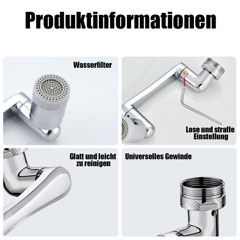 1080 Degree Rotating Multifunctional Extension Tap, Yrakozin Tap Attachment with