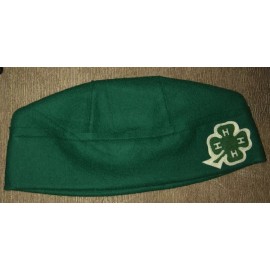1950s Unused 4-H Club Members Dark Green Four-Leaf Clover Hat Service Cap