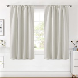 H.VERSAILTEX Blackout Curtains Thermal Insulated Window Treatment Panels Room Darkening Blackout Drapes for Living Room Back Tab/Rod Pocket Bedroom Draperies (2 Panels, Ivory/Cream, 42 x 54 Inch)