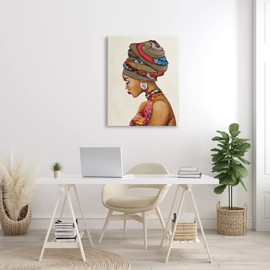 Stupell Industries Woman Wearing Traditional African Fashion Headwrap, Designed by Gina Ritter Canvas Wall Art, Multi-Color