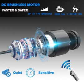 CAROMA 350W Electric Skateboards with Remote, 7 Layers Maple Electric Longboard with Remote, 6-8miles Range, 12.4 MPH Top Speed, E Skateboard for Teens Adults (Blue Lightning)