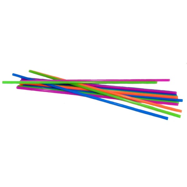 Extra Long 18" Neon Plastic Drinking Straws- Pack of 200