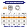 #10-24 Nylon Insert Hex Lock Nuts 150 Pack 304 Stainless