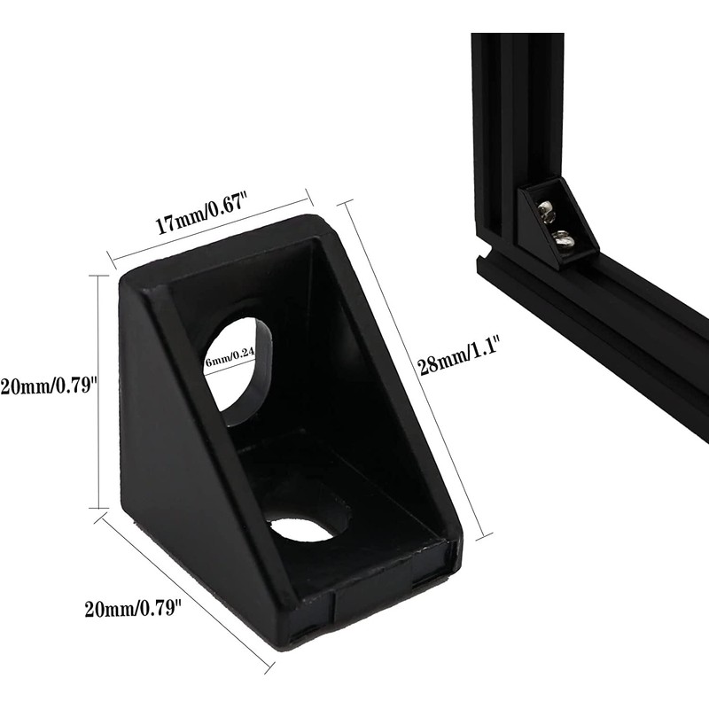 VICHSAMWY Pack of 20 Mounting Material Angle, Aluminium Profile 20