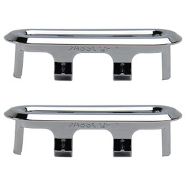 MroMax 2 Pack Sink Overflow Covers Bathroom Kitchen Sink Oval Ring Caps Replacement Parts Silver