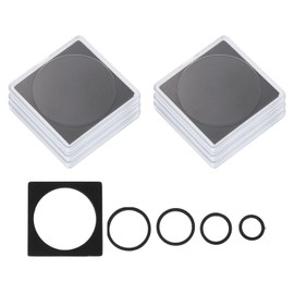 PATIKIL Coin Snap Holder 6 Pack Silver Dollar Coin Holders for Collectors Coin Case with Foam Seal Square Fits 18/23/28/33/38 mm Coins Clear Black