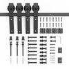 ROOMTEC Bi-Folding Sliding Barn Door Hardware Track Kit, Black Roller