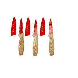 DURA LIVING 3-Piece Holiday Paring Knife Set, 3.5" Stainless Steel Blades with Festive Prints & Matching Blade Guards, Perfect for Seasonal Cooking, Gift Giving, and Holiday Kitchen Prep