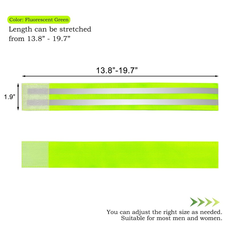 BlingKingdom 4 PCS High Visibility Reflective Armbands, Elastic Reflective Arm