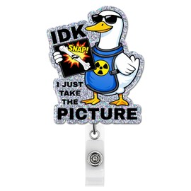 Funny Xray Badge Reel, Radiology Silly Goose Retractable Badge Holder Name Tag ID Card Clip for Xray Tech Nurse Doctor Radiologist, Rad Tech Gifts