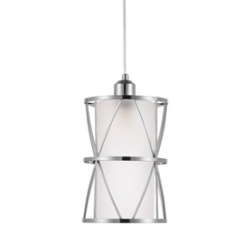 KLOSM Modern Mini Pendant Light in Brushed Nickel Finish with Frosted Glass Shade 1-Light Adjustable Cylinder Pendant Lighting Fixture for Kitchen Island Sink Dining Room Counter Farmhouse 20cm