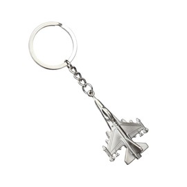 ODETOJOY Fighter Jet Aeroplane Jet Tornado Keyring Line Made of Stainless Steel, Chrome-Plated - Silver, silver