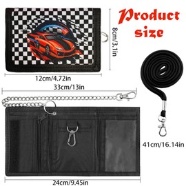 SYSYSYYASNL Children's Boys Neck Pouch with Chain Clip Zip Foldable Triple, Purse Children with Lanyard for Teenagers Boys, c, American