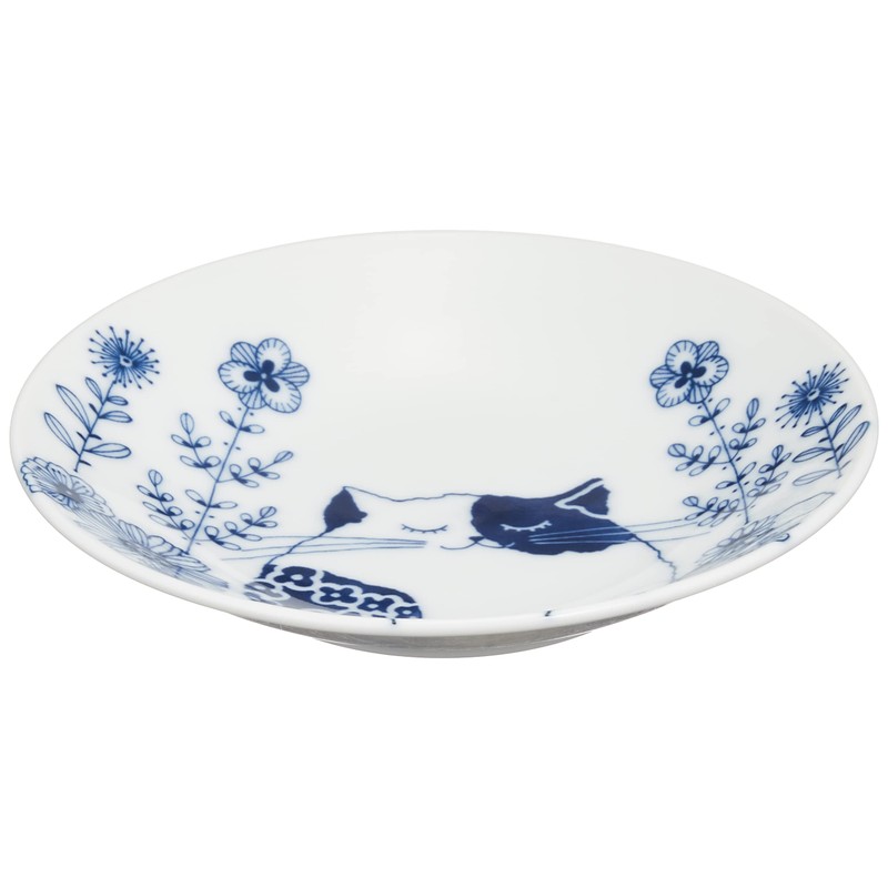 Ceramic Indigo Ronron and Mew Small Plate, Mew Size: Approx.