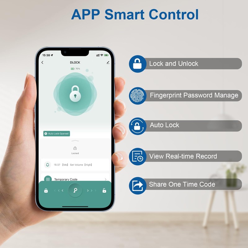 BAFUWEIY Keyless Entry Door Lock with Handle Set, Electronic Keypad