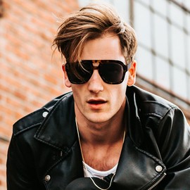 FEISEDY Vintage Aviator Sunglasses Double Bridge Women Men Large Square Thick Frame Trendy Eyewear UV400 B2846