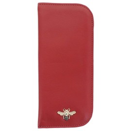 Mala Leather Mason Collection Soft Slim Leather Glasses Case 5155_27 Red