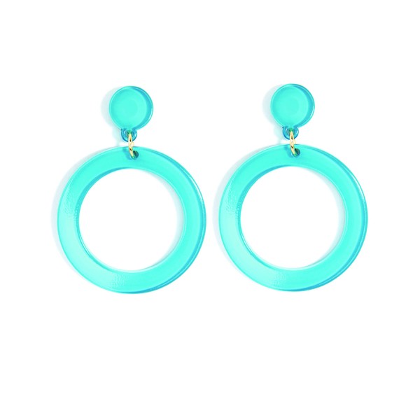 ZENZII Acrylic Resin Colorful Mod Drop and Dangle Earrings Hoop