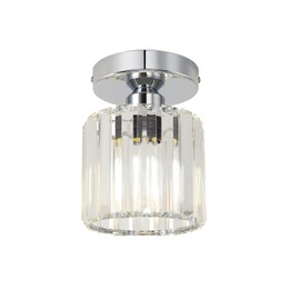 ANWIO Silver Modern Crystal Chandelier, Small Chandeliers Ceiling Lights Fixtures, Semi Flush Mount Ceiling Light for Porch Bedroom Living Room Kitchen Entryway, 1-Light Diameter 5.3 inch