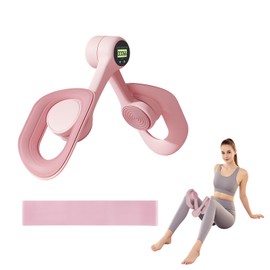 EliphonTowne Beckenboden Muskeltrainer Oberschenkel Trainer mit Widerstandsband, verwendet für Beckenboden und postpartale Rehabilitation 0724-07 pink