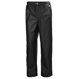Helly-Hansen Workwear Gale Waterproof Men's Rain Pants with Adjustable, Elastic Waist and Bottom Leg with Snap Buttons, Black - Medium