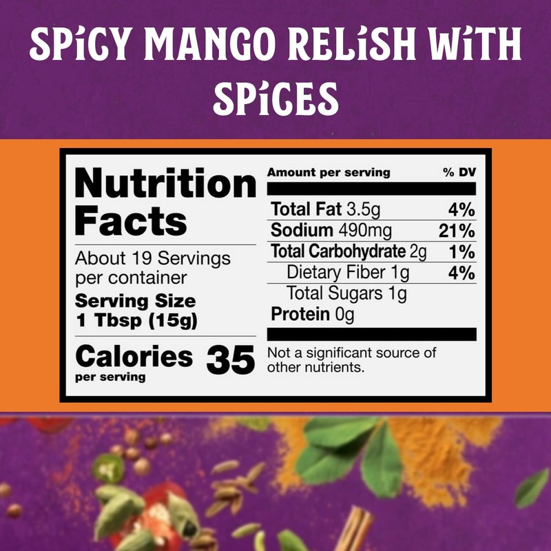 Patak’s Hot Mango Pickle - Authentic Indian Relish w/Mango Chunks,