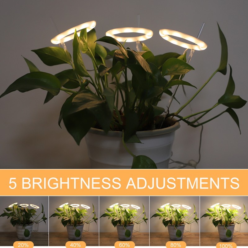 Plant Grow Light 3.3in Diameter 3 Heads Easy Operation Brightness