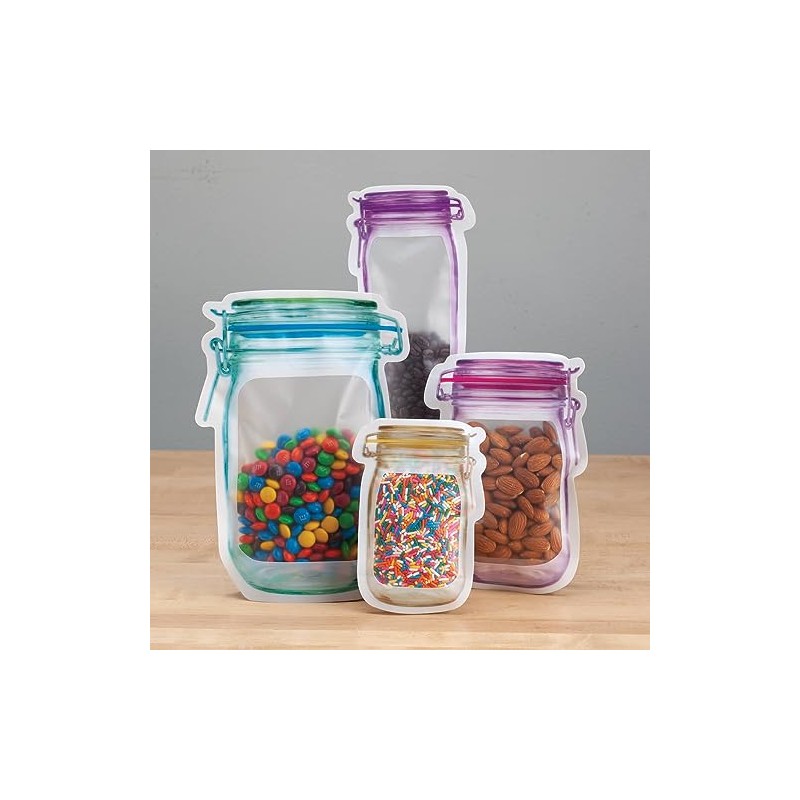 Fox Valley Traders Reusable Mason Jar Ziptop Bags, Set of