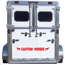 Avery Dennison Caution Horses Reflective Decal Safety Sticker American Quarter Truck Trailer R
