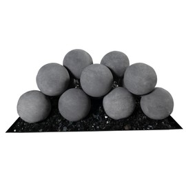Starfire Designs Ceramic Fire Balls | Use in Fireplace or Fire Pit | Outdoor & Indoor Fire Balls for Natural Gas or Propane Fires | Decorative Landscaping | Pack of 12 | Light Gray
