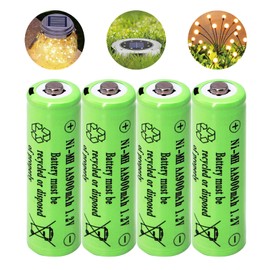 1.2 Volts AA NIMH 900mAh Rechargeable Batteries,Pre-Charged 4 Packs Double A Battery for Outdoor Solar Lights, Led String Lights Pathway Garden Lamp