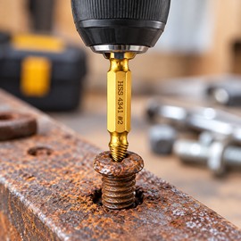 HSS Damaged Screw Extractor Set for Stripped & Broken Screws – Practical Removal Tool for DIY Repairs and Woodworking