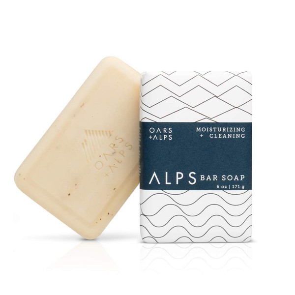 Oars + Alps Natural Moisturizing Alps Bar Soap | Ultra Moisturizing, Gently Exfoliating Body Scrub, Shea Butter, Non-Toxic.