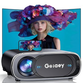 1200 ANSI 4K Projector with WiFi and Bluetooth, Auto Focus Auto Lens Cover Goiaey Outdoor Projector, Auto Keystone&50%-100% Zoom, Native 1080P Portable Smart Projector for Home and Outdoor use