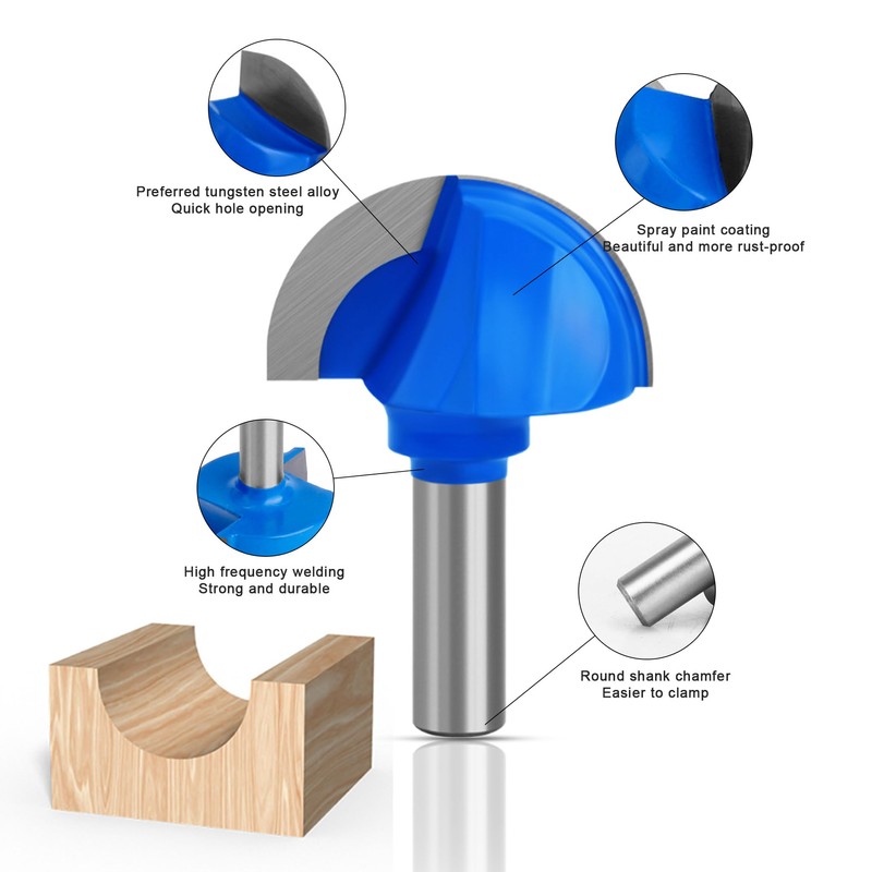 ASNOMY 2" Cutting Diameter Core Box Router Bit, 1/2 Inch