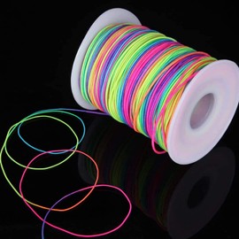 Elastic Band for Bracelets, Elastic Nylon Cord, Rubber Bands, Nylon Thread, Colourful Tear-Resistant Jewellery Band, Rainbow Thread, Elastic Jewellery Thread, Rubber Thread, Bead Band, Crafts (1 mm,