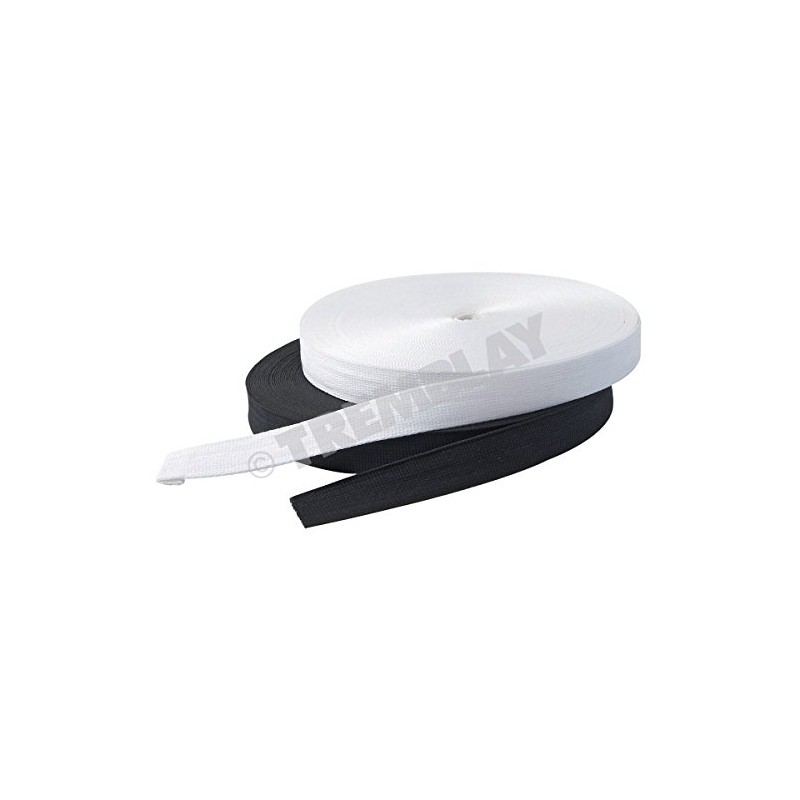 Judo Belt Roll 25m White and 1 Yellow Line, Cotton